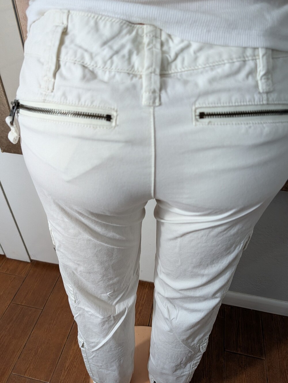 Vtg Ralph Lauren Sport Cargo Pants Womens White Paratrooper Military Grunge Sz 6 - Picture 5 of 8